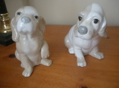 Two Beautiful Miquel Requena Porcelain Dogs
