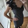 dress party beautiful, elegant, party cocktail dress with one shoulder, adorned, shiny black, silver, XS S New christmas party Image 3