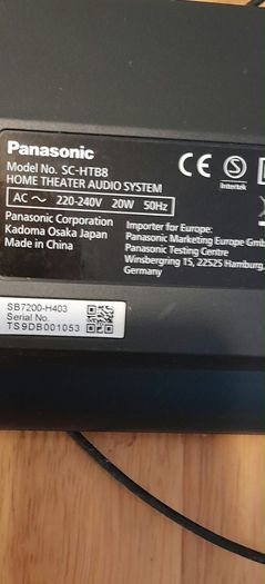 Panasonic Home Theatre, Model No SC-HTB8. Sound bar Audio System