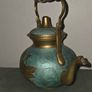 Vintage Solid Brass Cloisonne Teapot Image 2
