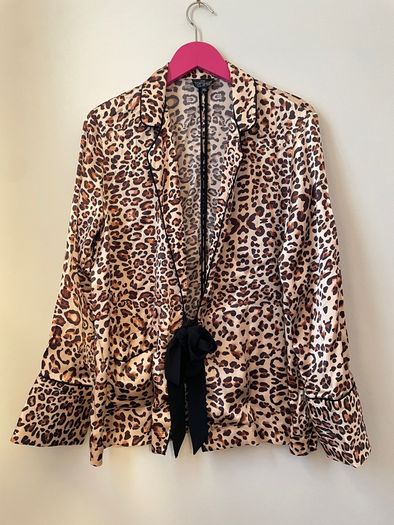 TOPSHOP Petite Animal Print Wrap Pyjama Shirt Size 10!
