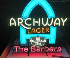 neon sign the barbers