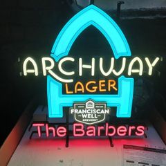 neon sign the barbers