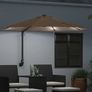 Garden Parasol Taupe 248 x 248 x 148 cm Polyester and Steel Image 3