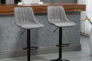 Adjustable Bar Stools Set of 2 Counter Height Barstools Dining Chairs 360 Swivel