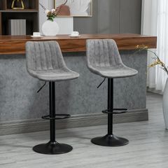 Adjustable Bar Stools Set of 2 Counter Height Barstools Dining Chairs 360 Swivel