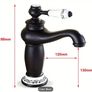 Antique Black Basin Faucet  Solid Brass Vintage Tap with Ceramic Handle Image 2