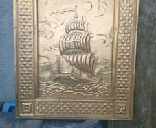 Old brass fire gaurds/ wall plaques