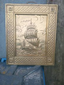 Old brass fire gaurds/ wall plaques