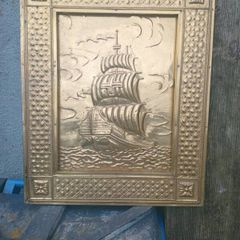 Old brass fire gaurds/ wall plaques