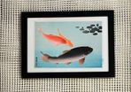 Laminate Glossy 280gsm Canvas Poster A4 Size Featuring Common and Golden Carp (1935) by Ohara Coson