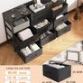 Black Chest of Drawers Bedroom, 8 Fabric Drawers, 30x132x88cm Contains 2 USB & 2 AC Ports Sockets, Storage Dresser with 8 Fabric Drawers Suitable for Bedrooms, Living Rooms Image 3