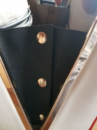 ladies black and cream handbag