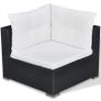 5 Piece Garden Lounge Set with Cushions Poly Rattan Black (FREE SHIPPING) Image 3