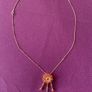 9 Carat Gold Chain with Orange Citrine Pendant Image 2
