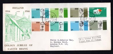 1966 Ireland Easter Rising (50th Anniversary) Commemorative Stamps on Illustrated First Day Covers (FDC) with Baile Atha Cliath (Dublin) Steele cancel