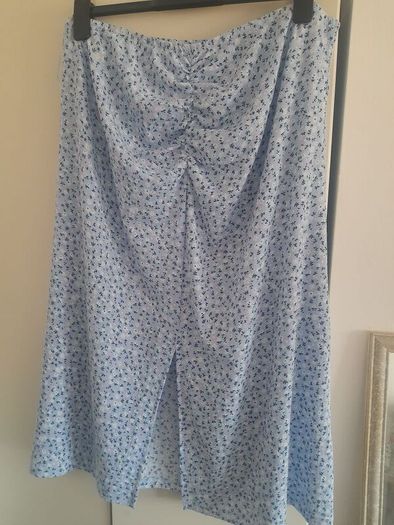ladies elasticated front split printed skirt