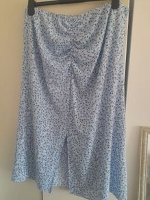 ladies savida elasticated front split maxi print skirt
