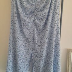 ladies savida elasticated front split maxi print skirt