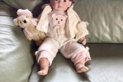 KNIGHTSBRIDGE Collection Heirloom Large collectible limited edition porcelian baby doll with bear