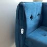 Large 3-Seater Blue Velvet Sofa Bed Image 5