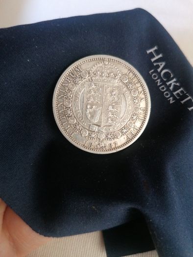 1887 Silver Half Crown Coin