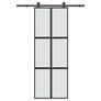 Sliding Door with Hardware Set 76x205 cm Tempered Glass&Aluminium Image 2