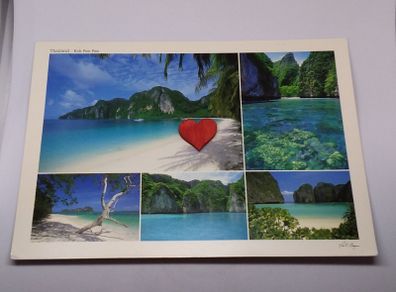 Thailand Postcard : Koh Pee Pee - Multi-view Postcard - 1989