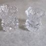 Set 2 Lead Crystal Bud Vase Toothpick Holder Zajecar Yugoslavia Image 4