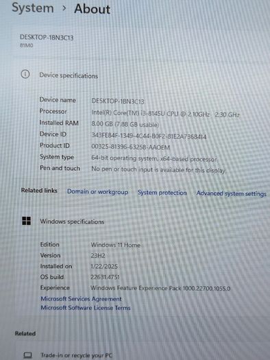 Lenovo IdeaPad L340 17-inch Laptop Core i3-8145U 2.10 GHz 8GB RAM 512GB SSD Windows 11