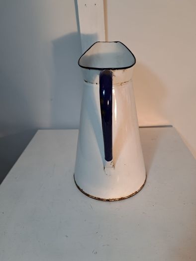 White Enamel Water Pitcher