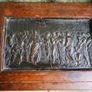 Vintage Wood Box, wood and Metal top Table Desktop Storage Box with key Image 2