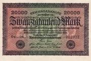 1923 German banknote 20000 Marks