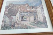 Framed Courtyard of Farm at St. Mammas, 1884 Art Print by Sisley