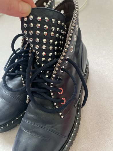 Dark Navy leather ankle boots Marco Moreo Size 38