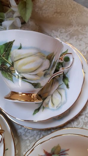 Vintage  Paragon "Six World Famous Rose" tea trios