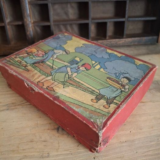 1940s French Wooden Puzzle Blocks