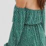 dress green polka dot size 12 off shoulder dress Image 4