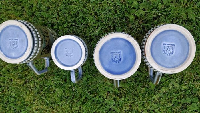Irish Porcelain Tankards x 4