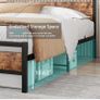 Double Bed Frame with Wooden Headboard Image 3
