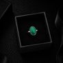 Vintage 925 Sterling Silver & Green Malachite Ring Image 2