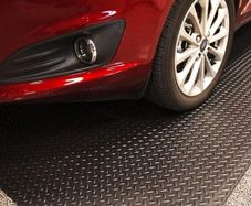 Rubber Garage Floor Mats 1M x 5M / 3.3Ft x 16.4Ft Anti-Slip Diamond Plate Mat 3mm Thick Heavy Duty Commercial Flooring Mat Roll for Under Car, Gym, Garage, Warehouse, Black