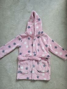YD Primark Young Dimensions Fluffy Dressing Gown/Bath Robe - Age 3-4