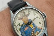 Vintage Roy Rogers Animated Swiss Watch 1950 Western Collectible  Serviced &amp; Running
