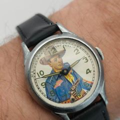 Vintage Roy Rogers Animated Swiss Watch 1950 Western Collectible  Serviced & Running