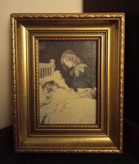 Oleograph of Wake Up It's A Christmas Morning by Arthur Elsley