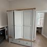 Doune 3dr wardrobe/Taupe & Oak/Excellent Condition Image 2
