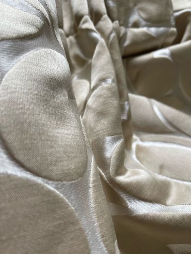 Gorgeous Silk Embossed Blackout Interlined Curtains with Silk Tie Back Ribbons 116"w x 86"d