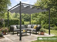 main image for ad 3m x 3m Retractable Garden Pergola with Canopy Roof  Steel Outdoor Patio Shelter