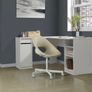 White corner desk with shelving Image 2